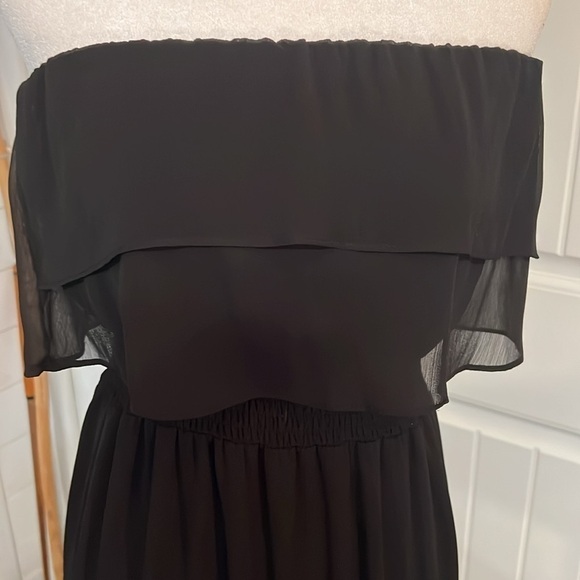 1 STATE Devika NWT Women's Black size Small Strapless Ruffle Tiered Maxi Dress - Picture 2 of 8